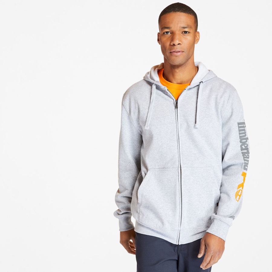 Men's Pro Hood Honcho Sport Zip-Front Hoodie Grey Timberland Ireland