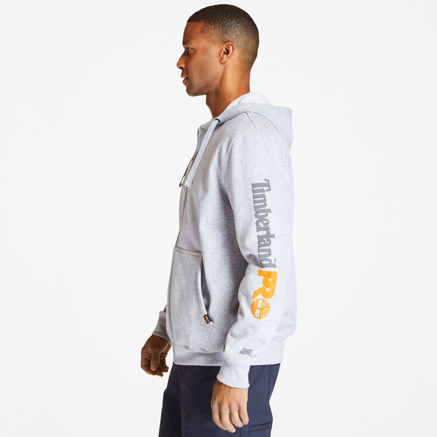 Men's Pro Hood Honcho Sport Zip-Front Hoodie Grey Timberland Ireland
