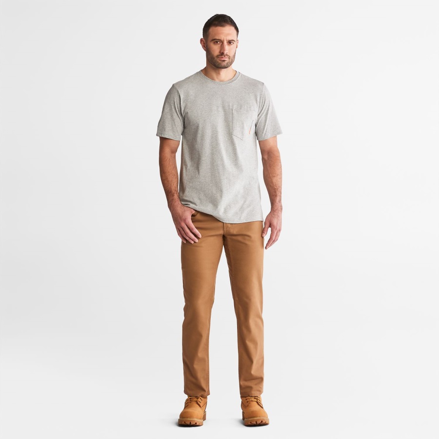 Men's Pro Ironhide Flex Canvas Work Pants Timberland Ireland Dark Wheat