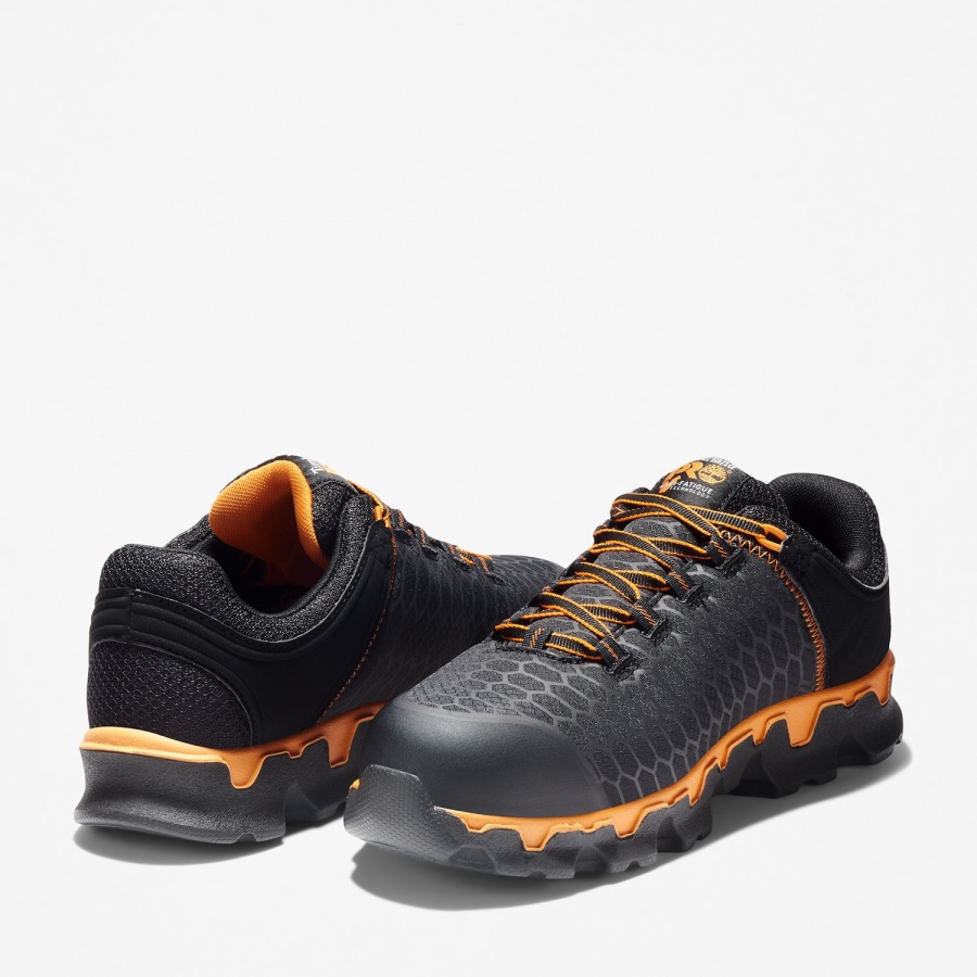 Men's Pro Powertrain Sport Alloy Toe Work Sneaker Black/Orange Ripstop Nylon Timberland Ireland