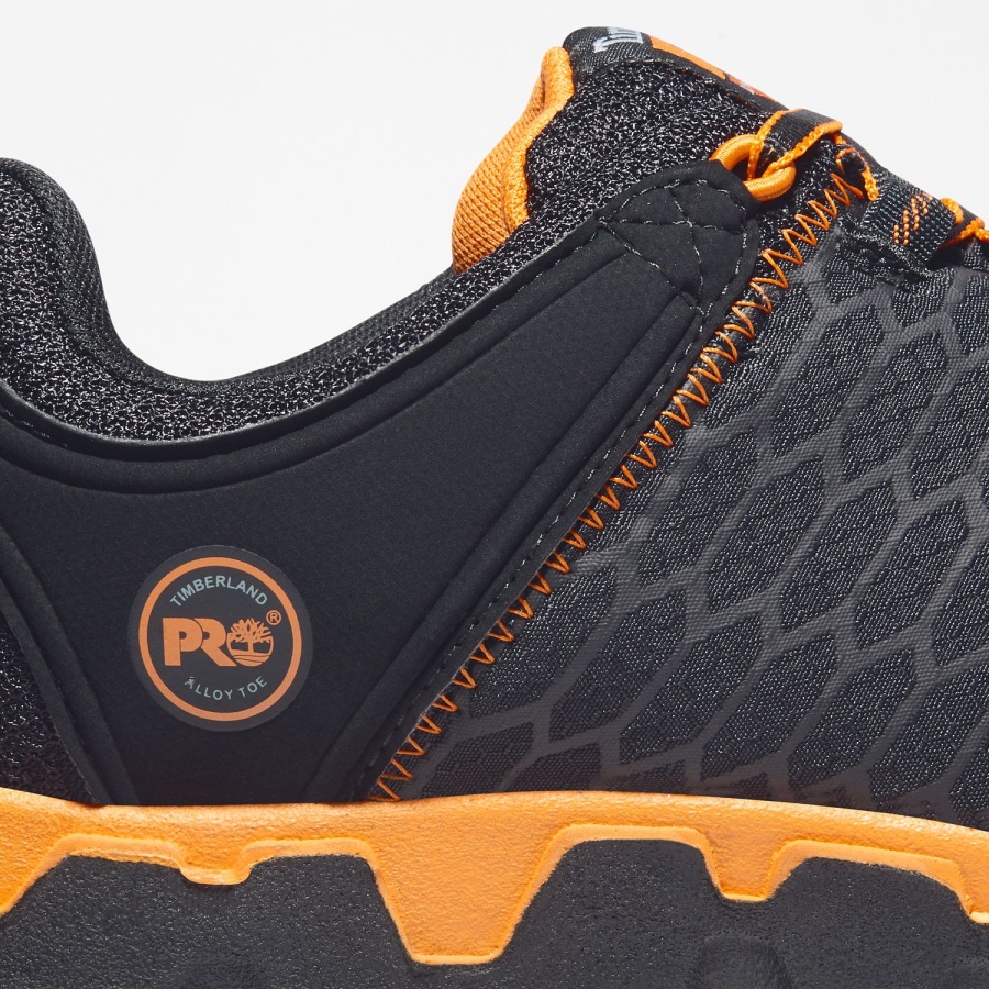 Men's Pro Powertrain Sport Alloy Toe Work Sneaker Black/Orange Ripstop Nylon Timberland Ireland