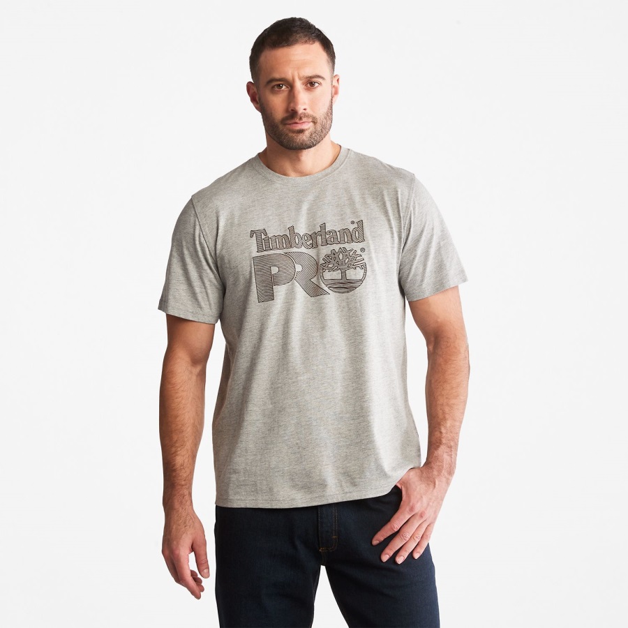 Men's Pro Textured Graphic Short-Sleeve T-Shirt Light Grey Heather Timberland Ireland