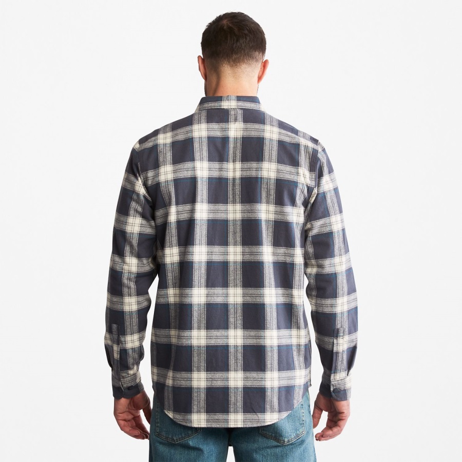 Men's Pro Woodfort Heavyweight Flannel Work Shirt Timberland Ireland India Ink Plaid