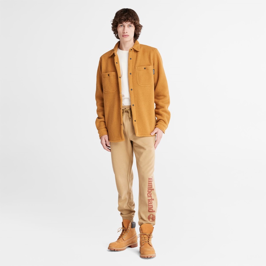 Men's Progressive Utility High-Pile Fleece Overshirt Timberland Ireland Wheat