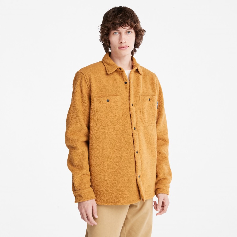Men's Progressive Utility High-Pile Fleece Overshirt Wheat Timberland Ireland