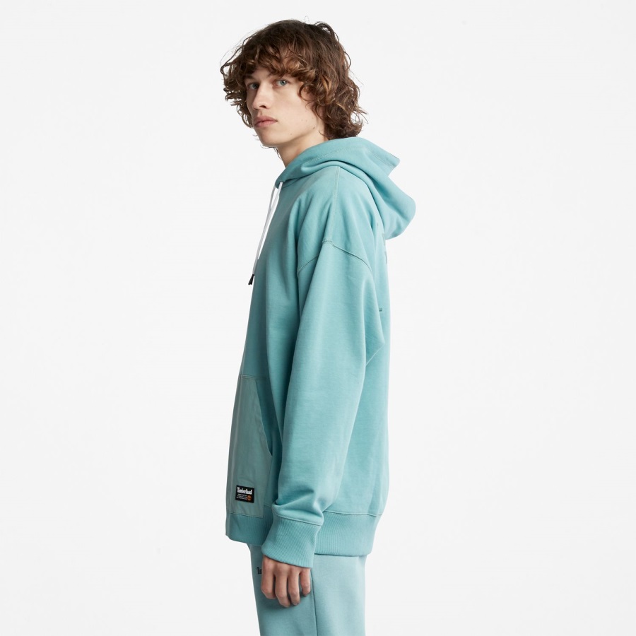 Men's Progressive Utility Mixed-Media Hoodie Timberland Ireland Mineral Blue