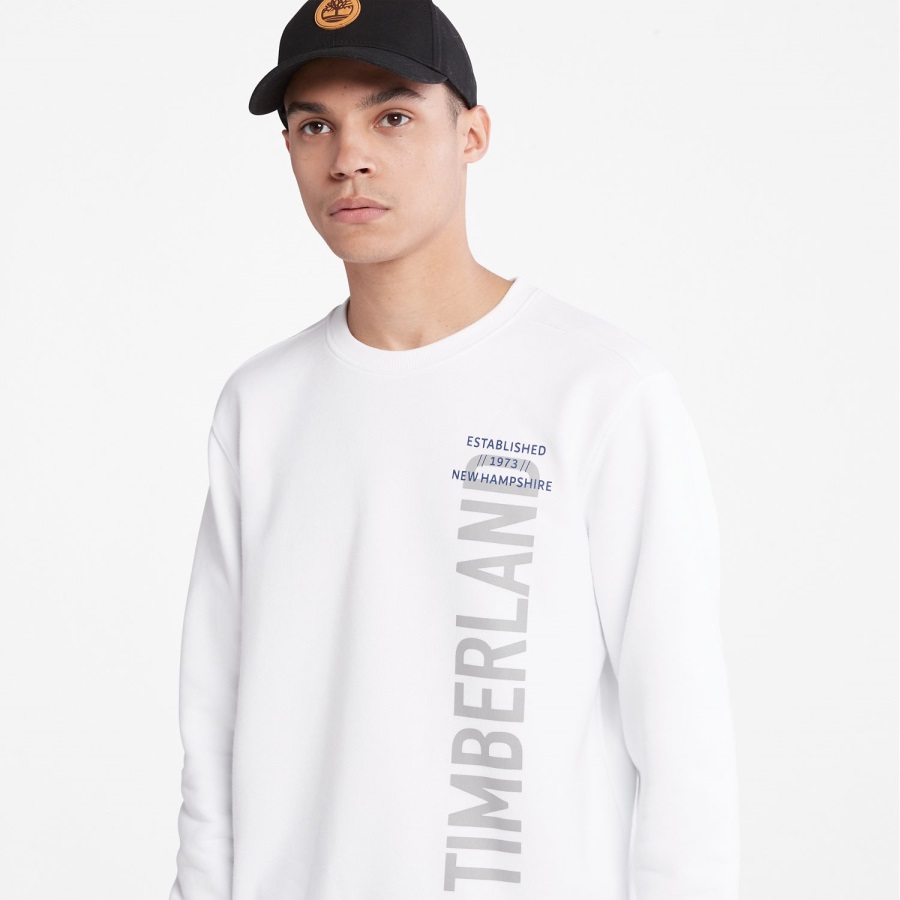 Men's Side-Logo Sweatshirt Timberland Ireland White