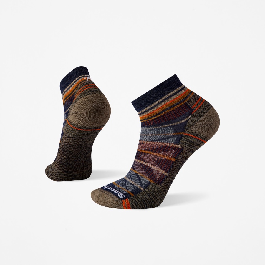 Men's Smartwool Light Cushion Patterned Hiking Ankle Socks Deep Navy Timberland Ireland