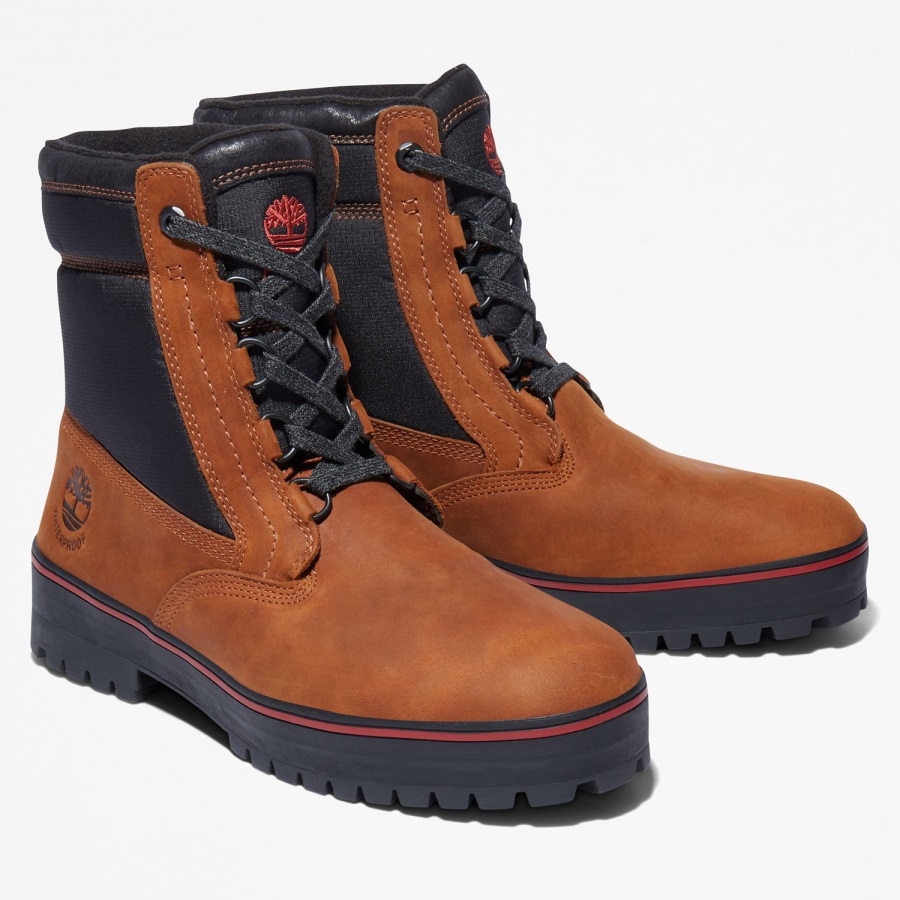 Men's Spruce Mountain Waterproof Warm-Lined Boots Timberland Ireland Rust Full-Grain