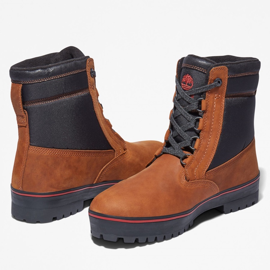 Men's Spruce Mountain Waterproof Warm-Lined Boots Timberland Ireland Rust Full-Grain