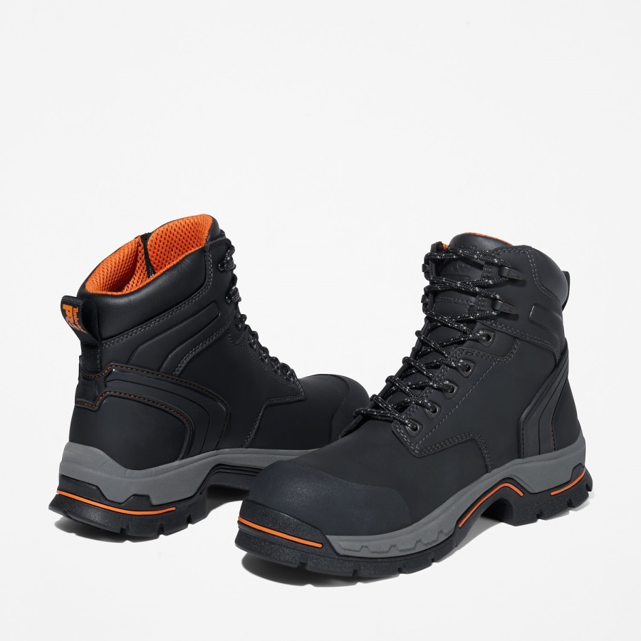 Men's Stockdale 6 Alloy Toe Work Boot Timberland Ireland Black Raptek Microfiber