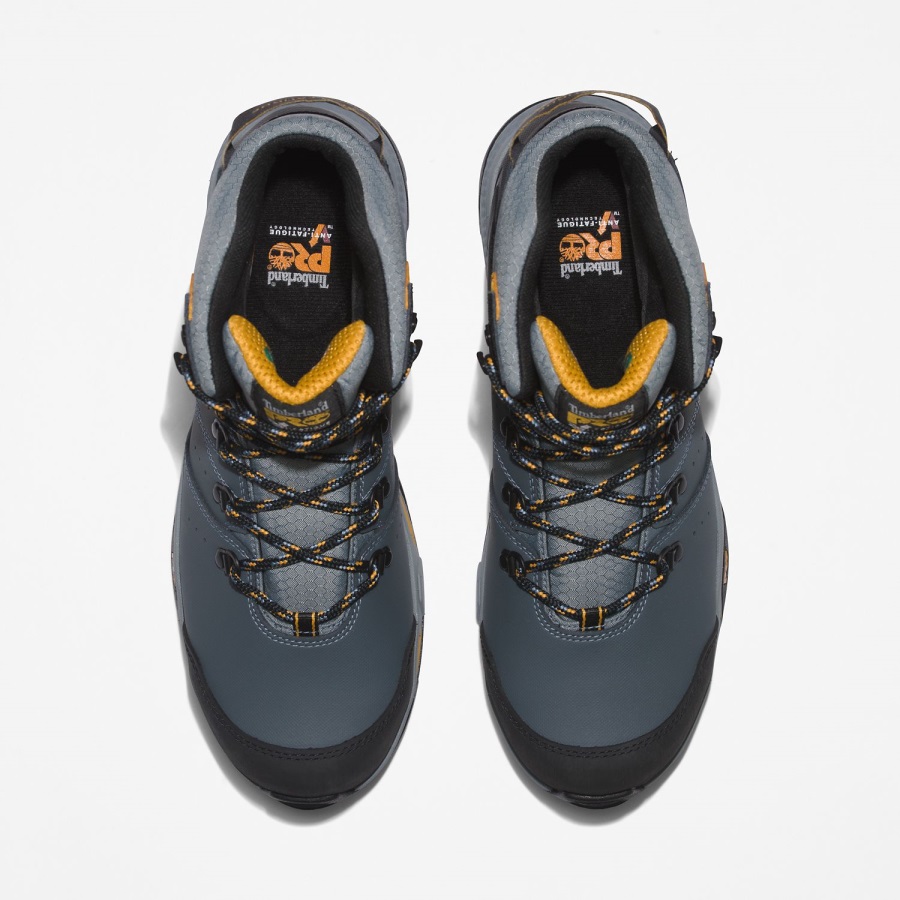 Men's Switchback Waterproof Comp-Toe Work Hikers Timberland Ireland Grey/Yellow
