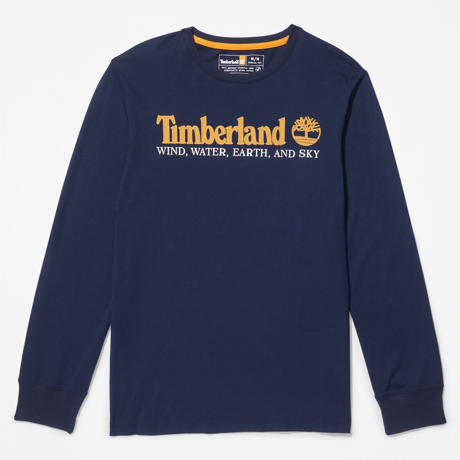 Men's Wind Water Earth And Sky Long-Sleeve T-Shirt Dark Navy Timberland Ireland