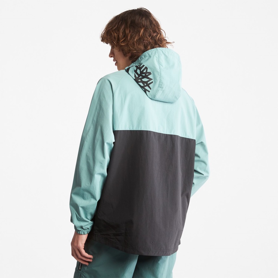 Mineral Blue/Black Timberland Ireland Zip-Neck Windbreaker