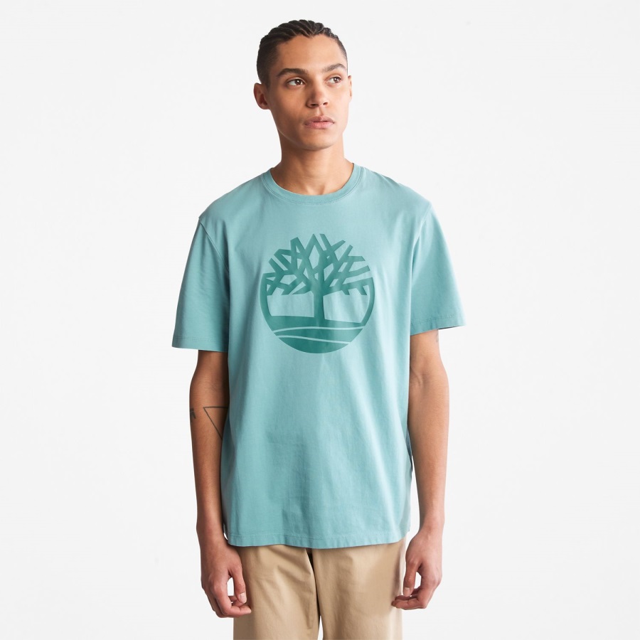 Mineral Blue Men's Kennebec River Tree-Logo Tee Timberland Ireland