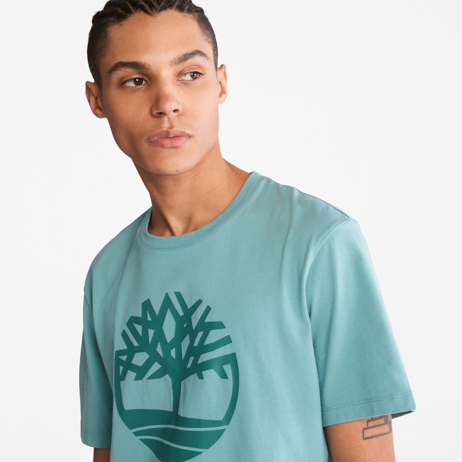 Mineral Blue Men's Kennebec River Tree-Logo Tee Timberland Ireland