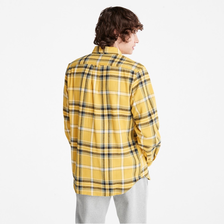 Mustard Men's Heavy Flannel Plaid Shirt Timberland Ireland