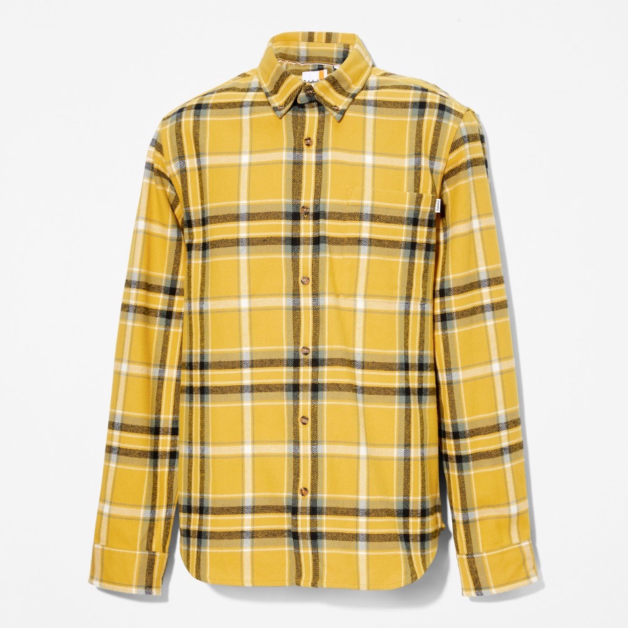 Mustard Men's Heavy Flannel Plaid Shirt Timberland Ireland