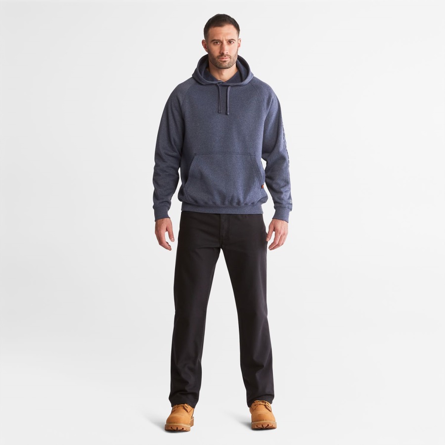 Navy Heather Timberland Ireland Men's Pro Hood Honcho Sport Embossed Logo Pullover Hoodie