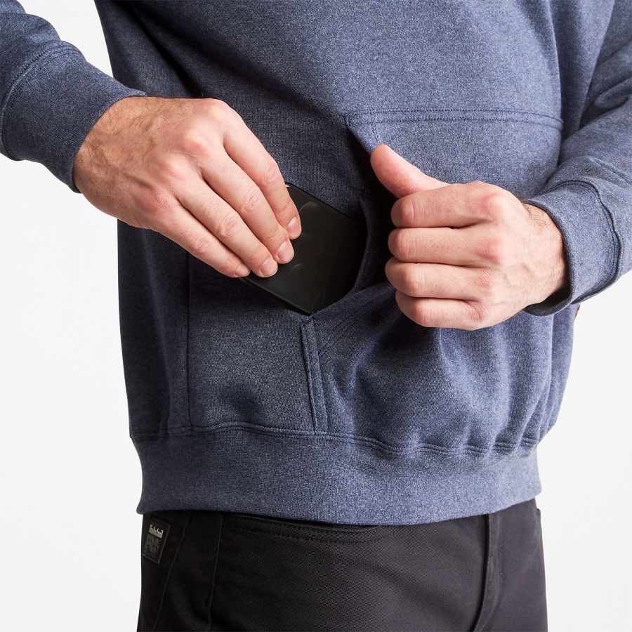 Navy Heather Timberland Ireland Men's Pro Hood Honcho Sport Embossed Logo Pullover Hoodie