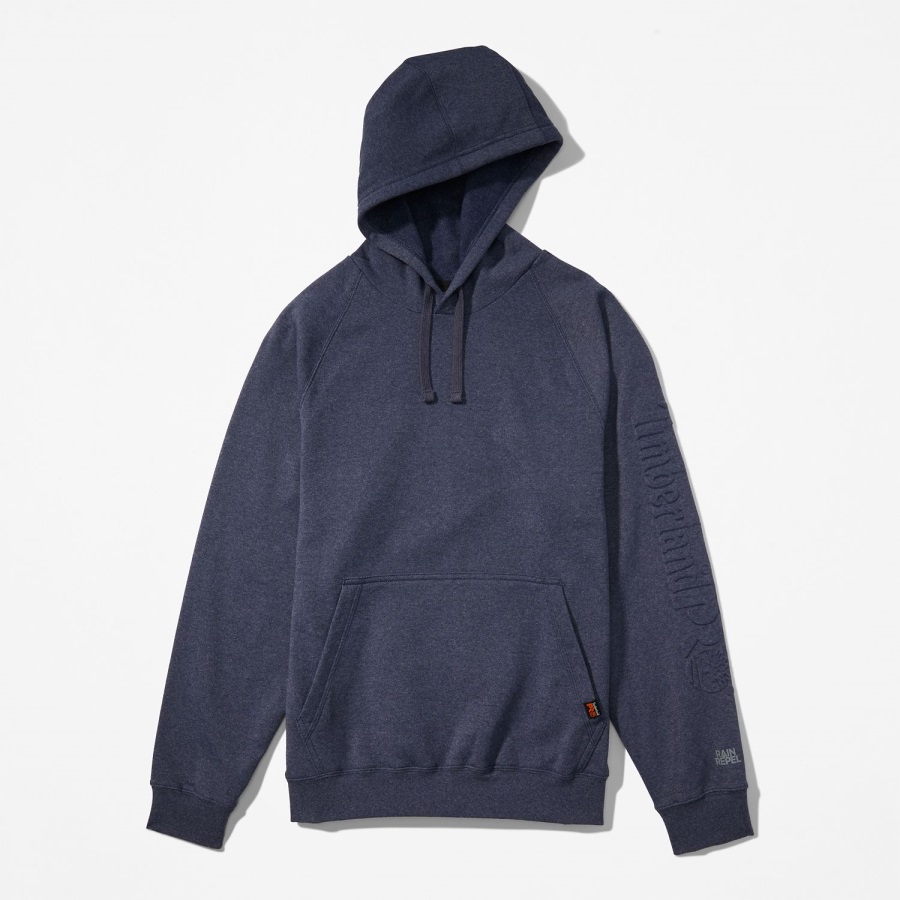 Navy Heather Timberland Ireland Men's Pro Hood Honcho Sport Embossed Logo Pullover Hoodie