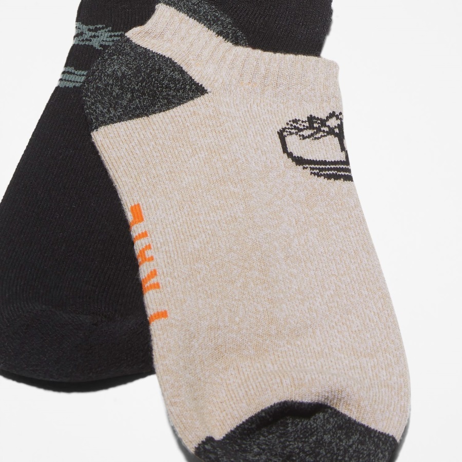 Off-White Timberland Ireland Men's 2-Pack Half-Cushioned No-Show Trail Socks