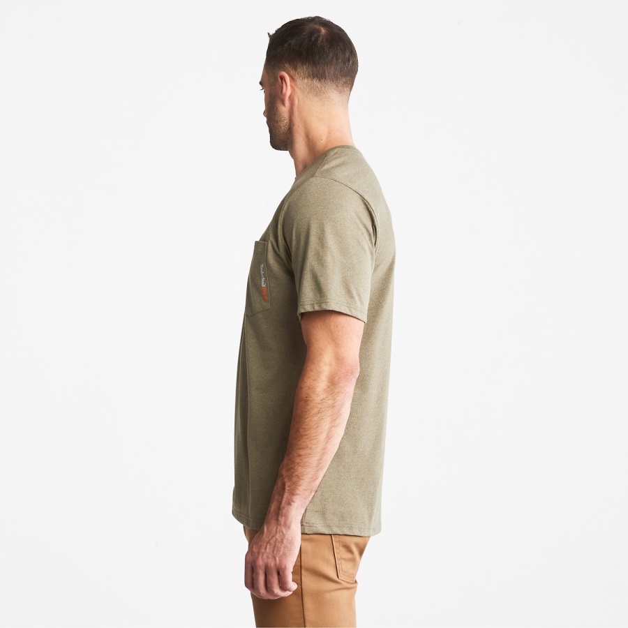 Olive Heather Men's Pro Base Plate Blended Short-Sleeve T-Shirt Timberland Ireland