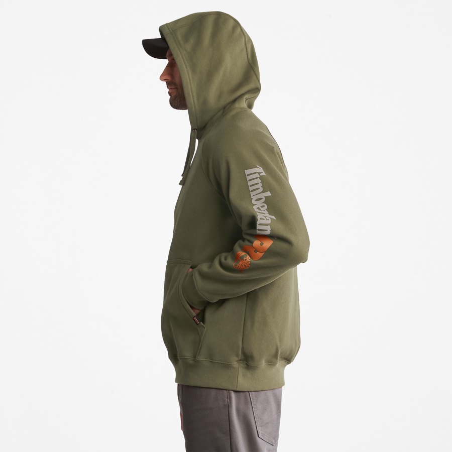 Olive Timberland Ireland Men's Pro Hood Honcho Sport Pullover