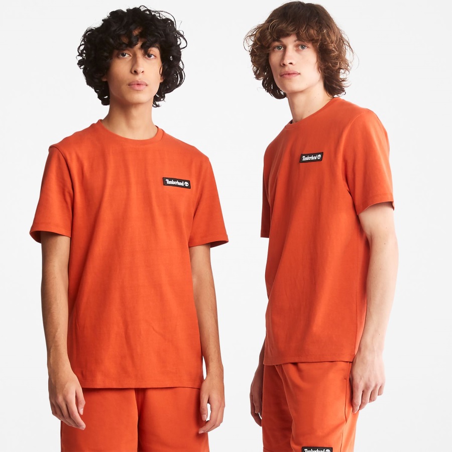 Orange Timberland Ireland Heavyweight Logo T-Shirt