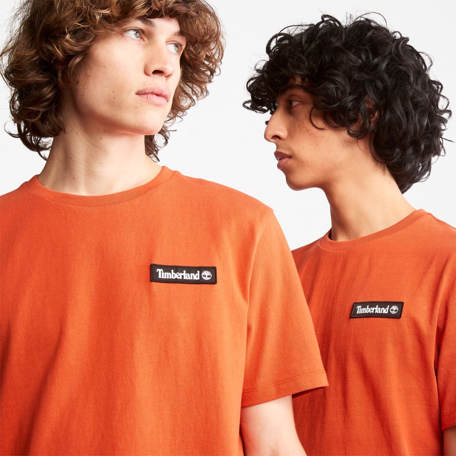 Orange Timberland Ireland Heavyweight Logo T-Shirt