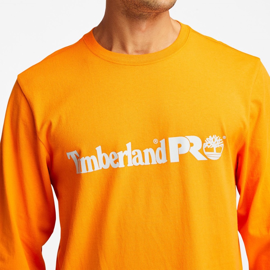 PRO Orange Men's Pro Base Plate Long-Sleeve Graphic T-Shirt Timberland Ireland