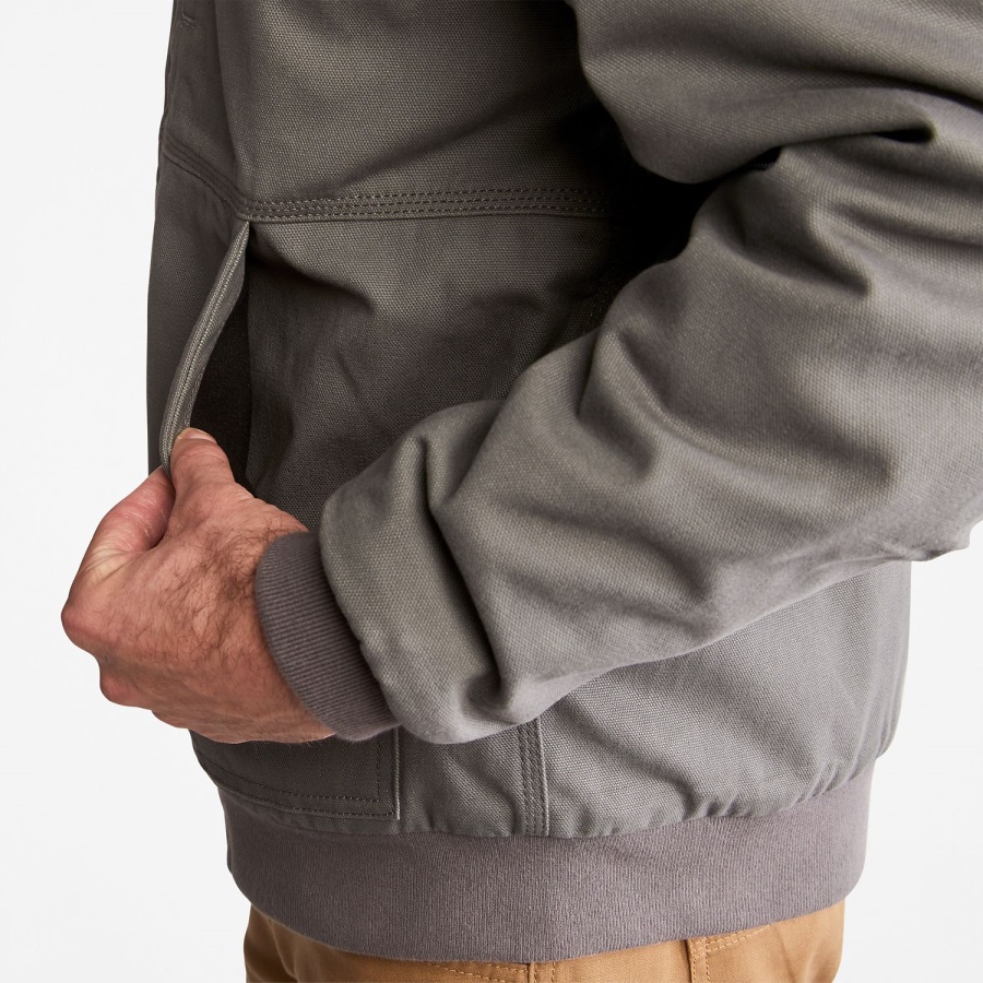 Pewter Timberland Ireland Men's Gritman Lined Hooded Canvas Jacket