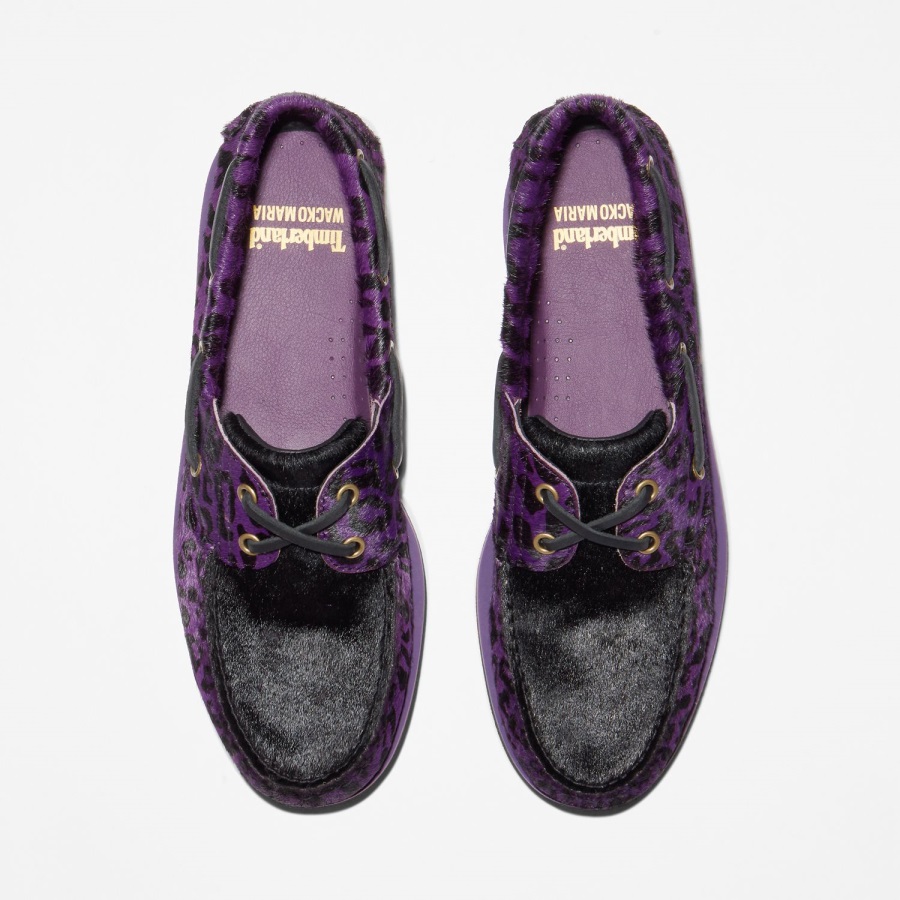 Purple Leopard Timberland Ireland Men's Wacko Maria X 2-Eye Boat Shoes
