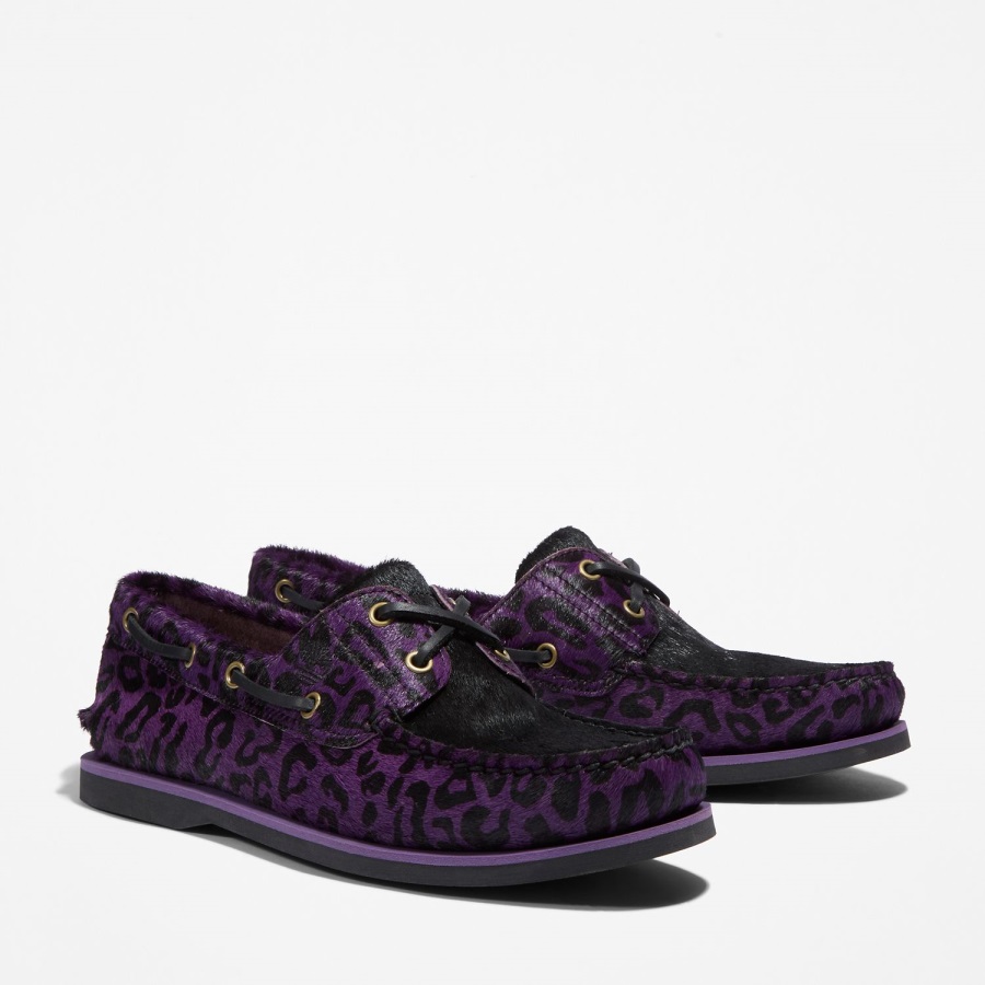 Purple Leopard Timberland Ireland Men's Wacko Maria X 2-Eye Boat Shoes