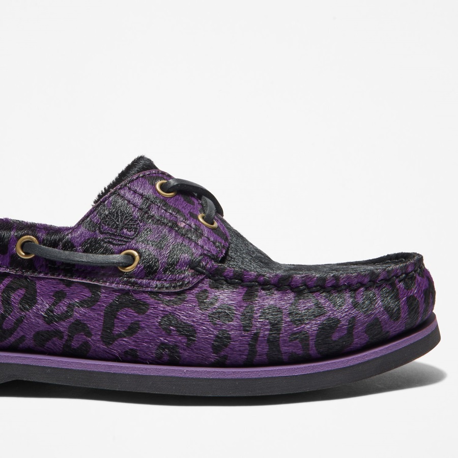 Purple Leopard Timberland Ireland Men's Wacko Maria X 2-Eye Boat Shoes