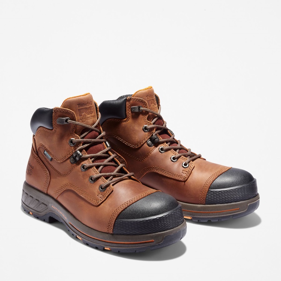 Red Brown Full-Grain Men's Helix Hd 6 Waterproof Work Boot Timberland Ireland