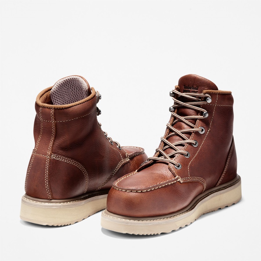 Rust Full-Grain Men's Barstow 6 Alloy Toe Work Boot Timberland Ireland