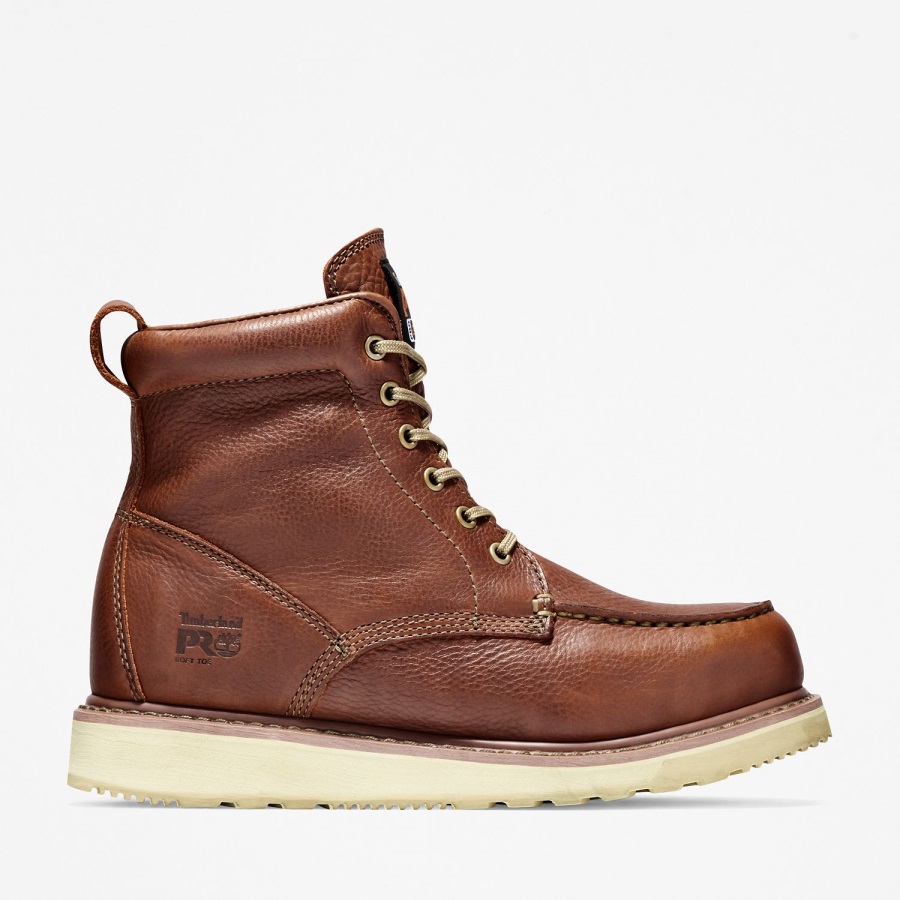 Rust Full-Grain Timberland Ireland Men's Wedge 6 Work Boot