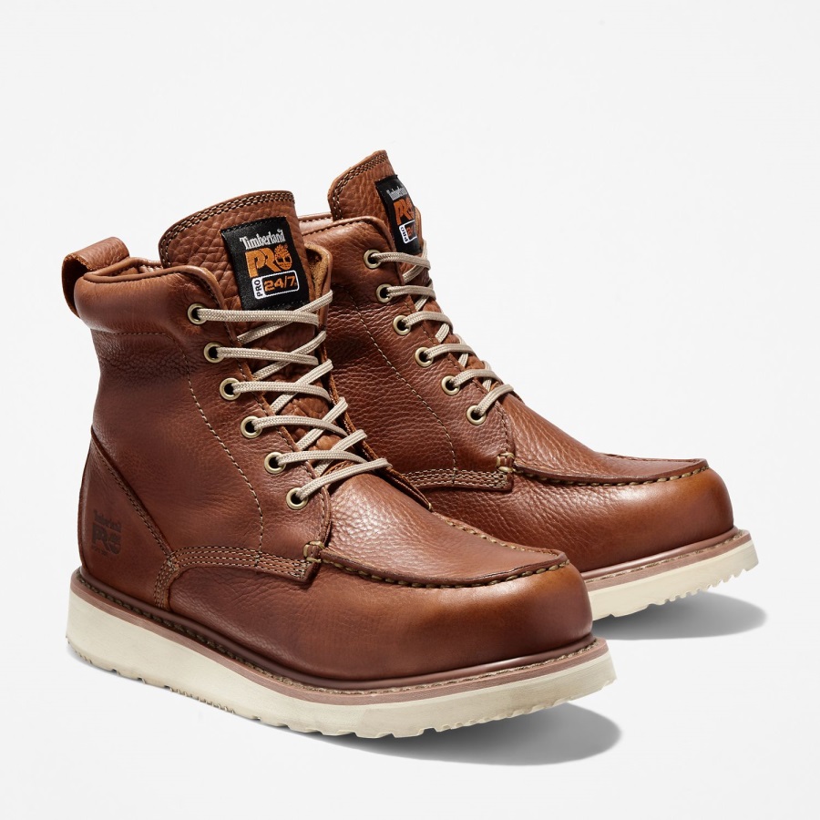 Rust Full-Grain Timberland Ireland Men's Wedge 6 Work Boot