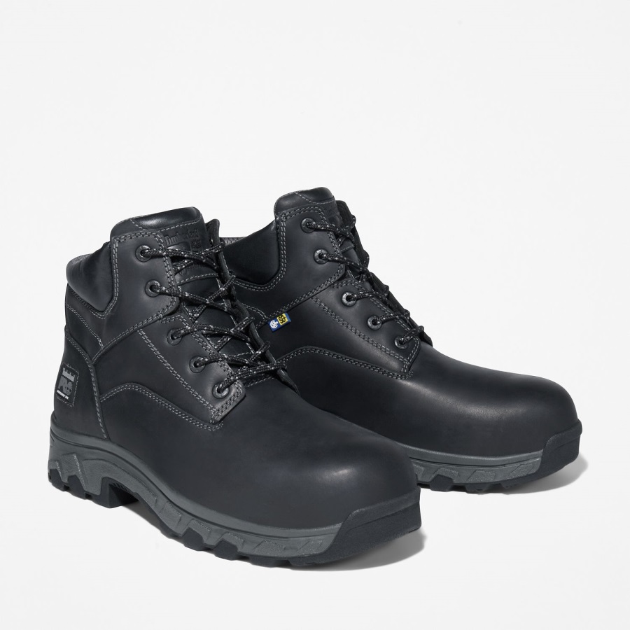 Timberland Ireland Black Full-Grain Men's Workstead 6 Composite Toe Work Boot