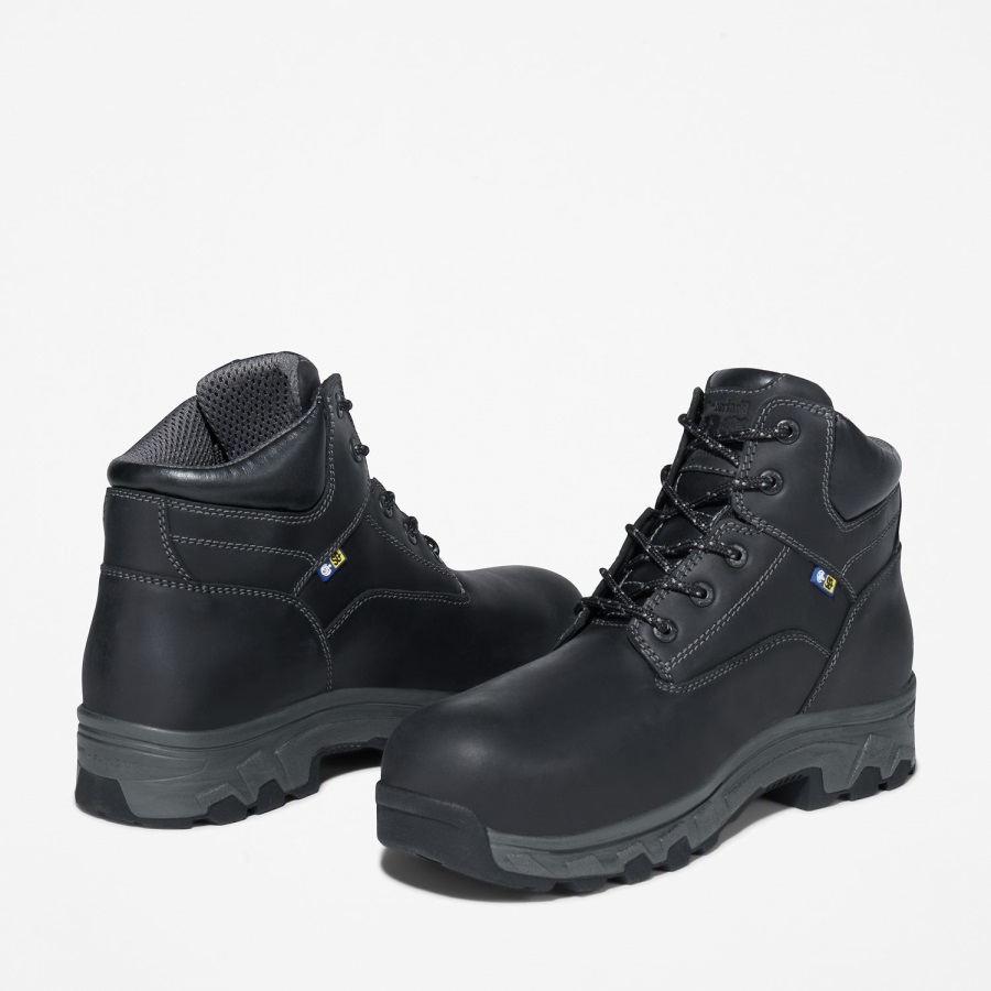 Timberland Ireland Black Full-Grain Men's Workstead 6 Composite Toe Work Boot
