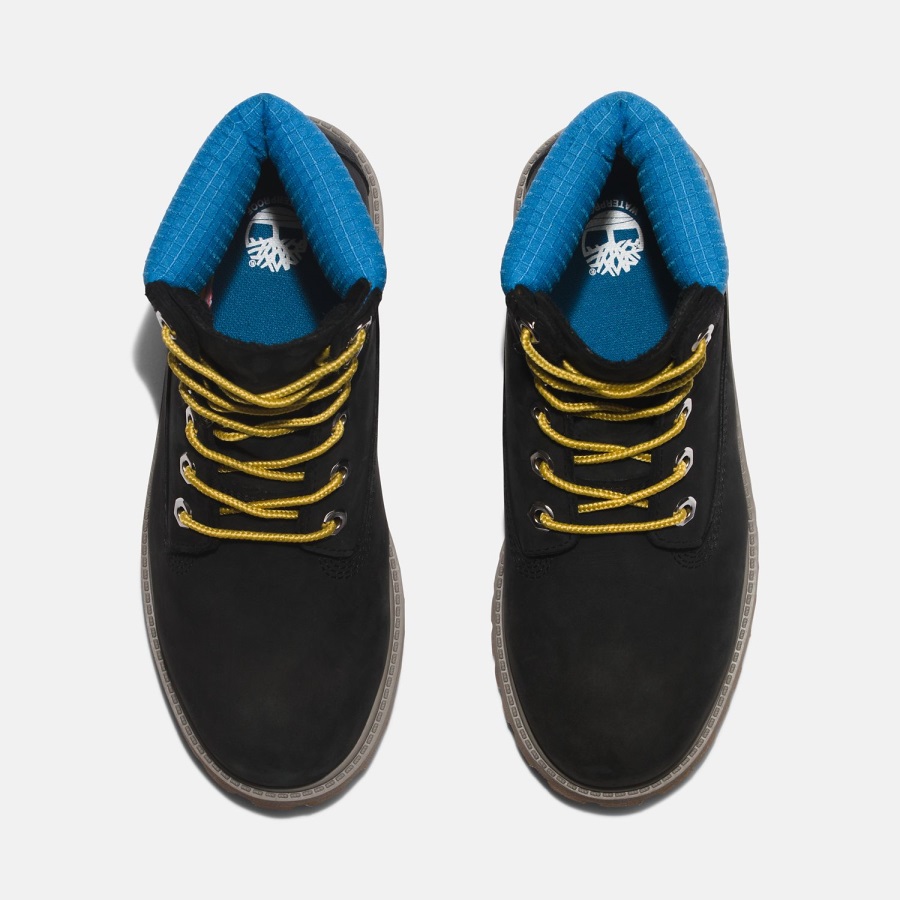 Timberland Ireland Black Nubuck/Blue Junior Premium 6-Inch Waterproof Boots