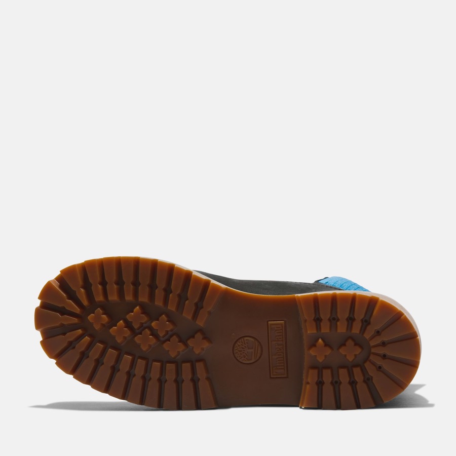 Timberland Ireland Black Nubuck/Blue Junior Premium 6-Inch Waterproof Boots