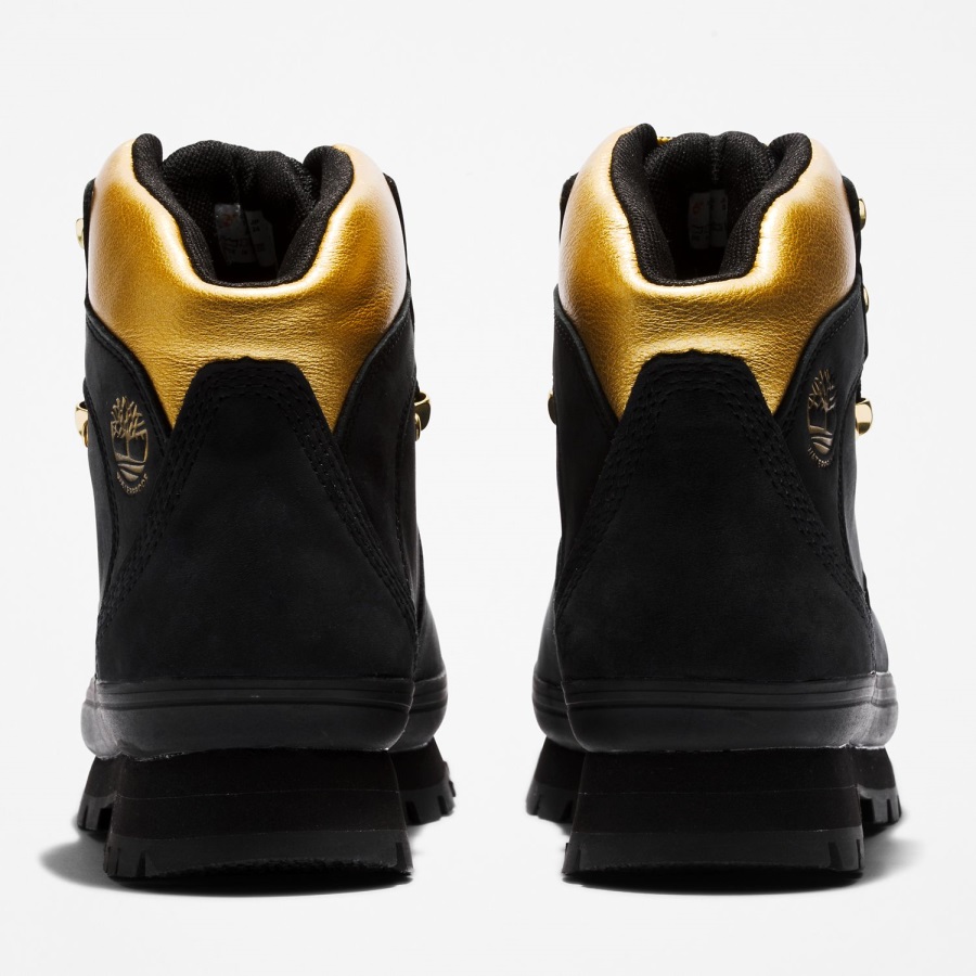Timberland Ireland Black Nubuck/Gold Women's Euro Hiker Waterproof Hiking Boots