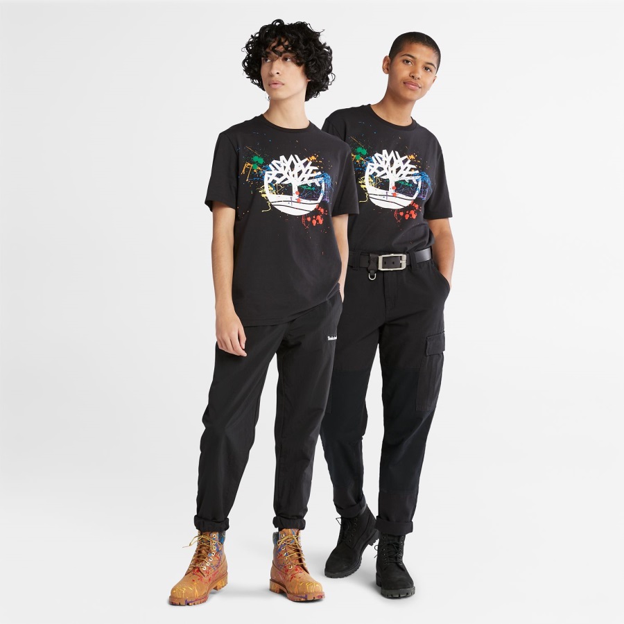 Timberland Ireland Black Paint Splash T-Shirt
