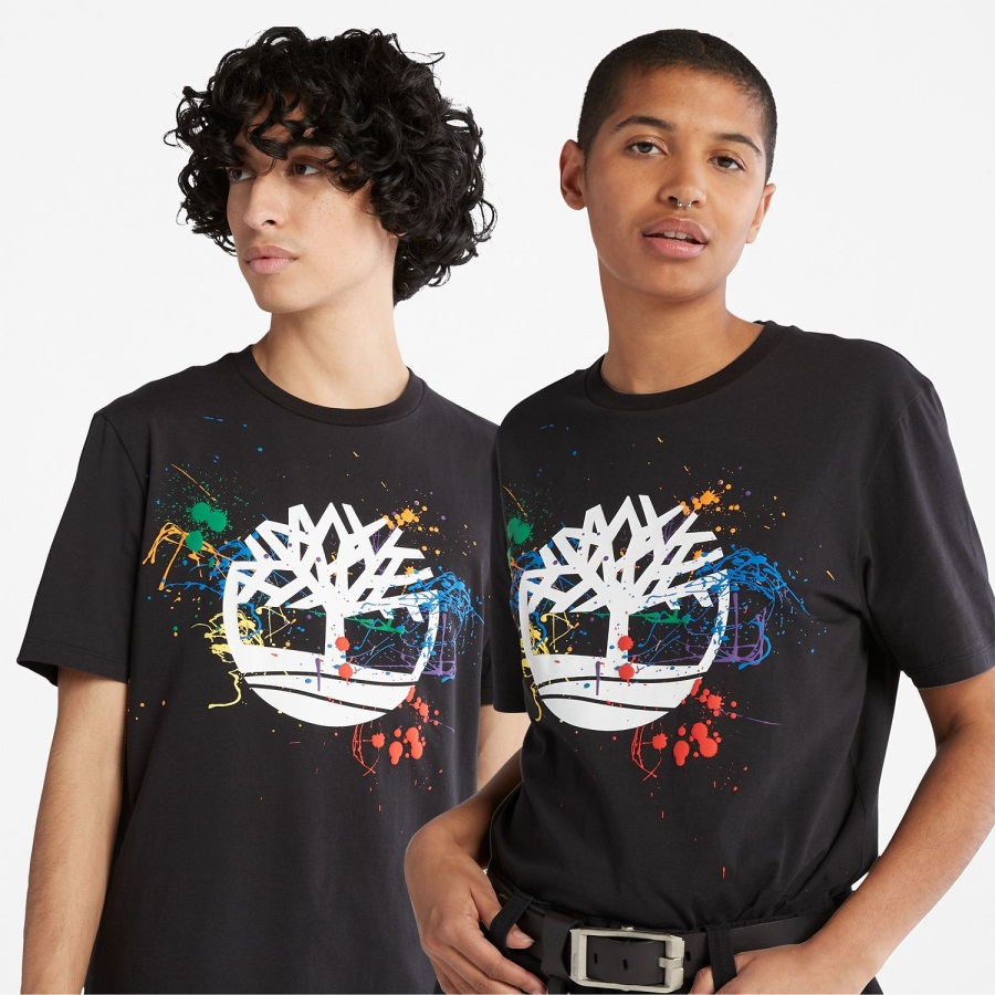 Timberland Ireland Black Paint Splash T-Shirt