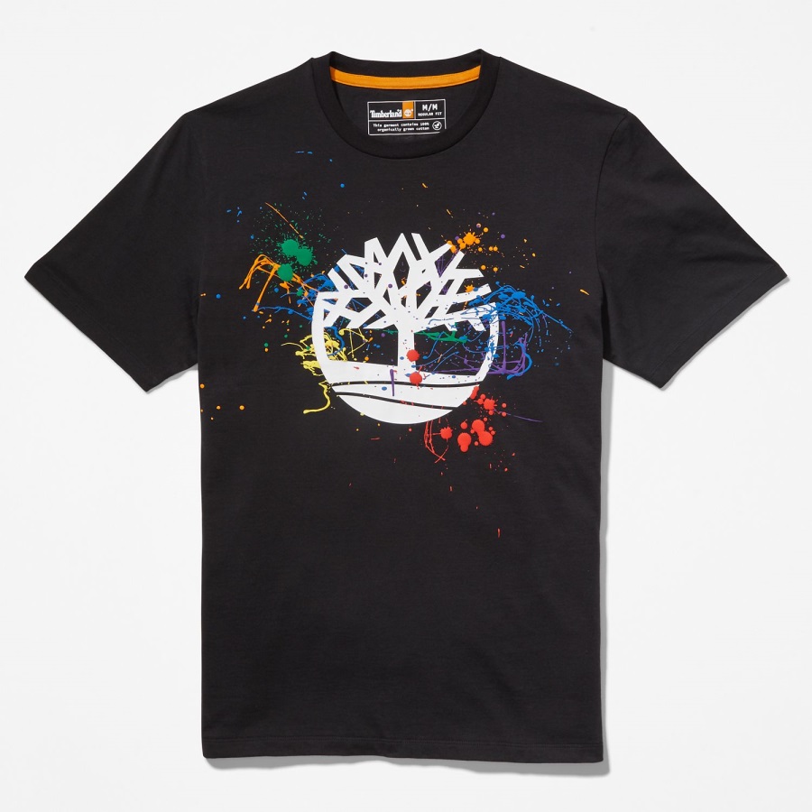 Timberland Ireland Black Paint Splash T-Shirt