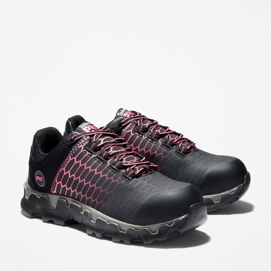 Timberland Ireland Black/Pink Raptek Microfiber Women's Pro Powertrain Sport Alloy Toe Work Sneaker