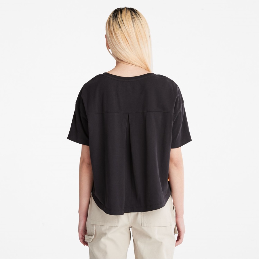 Timberland Ireland Black Women's Cropped Logo T-Shirt