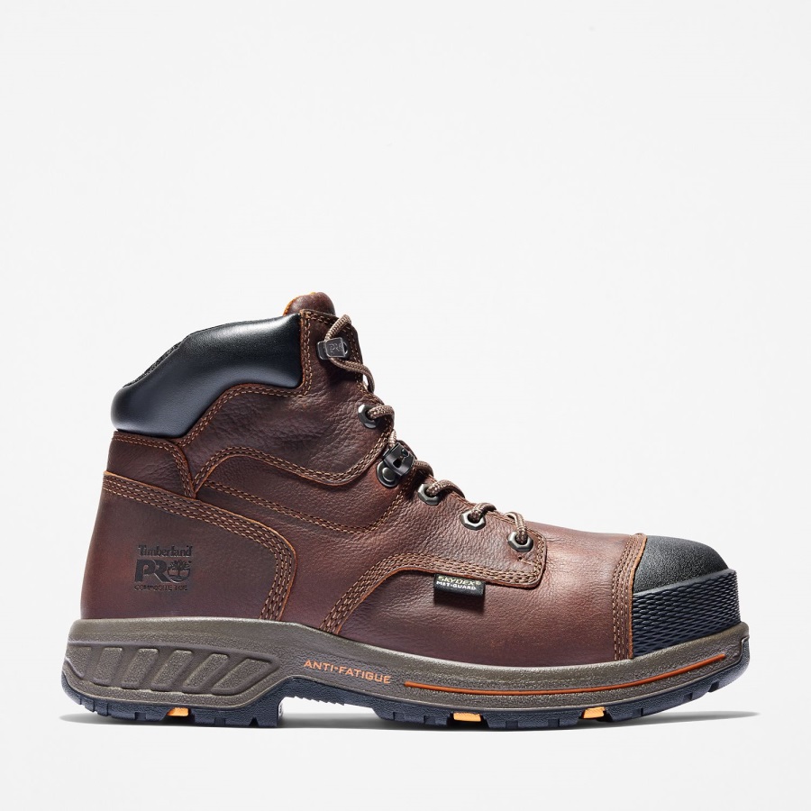 Timberland Ireland Brown Distressed Full-Grain Men's Pro Helix Hd Met Guard Composite Toe Work Boot